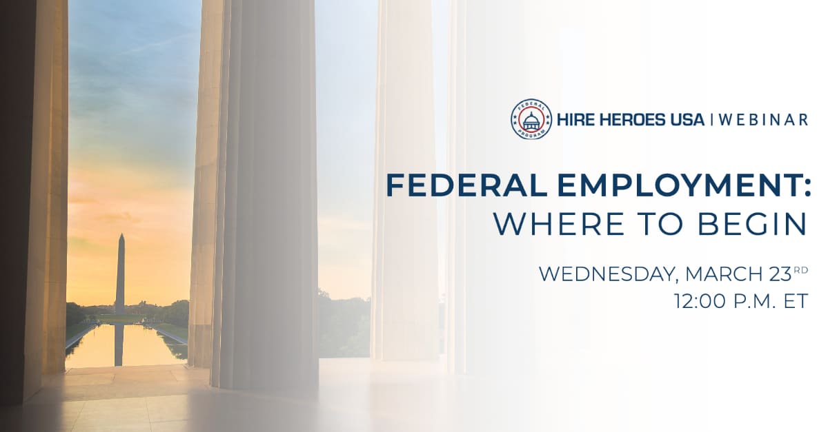 where to begin with federal employment graphic with Washington Monument pictured
