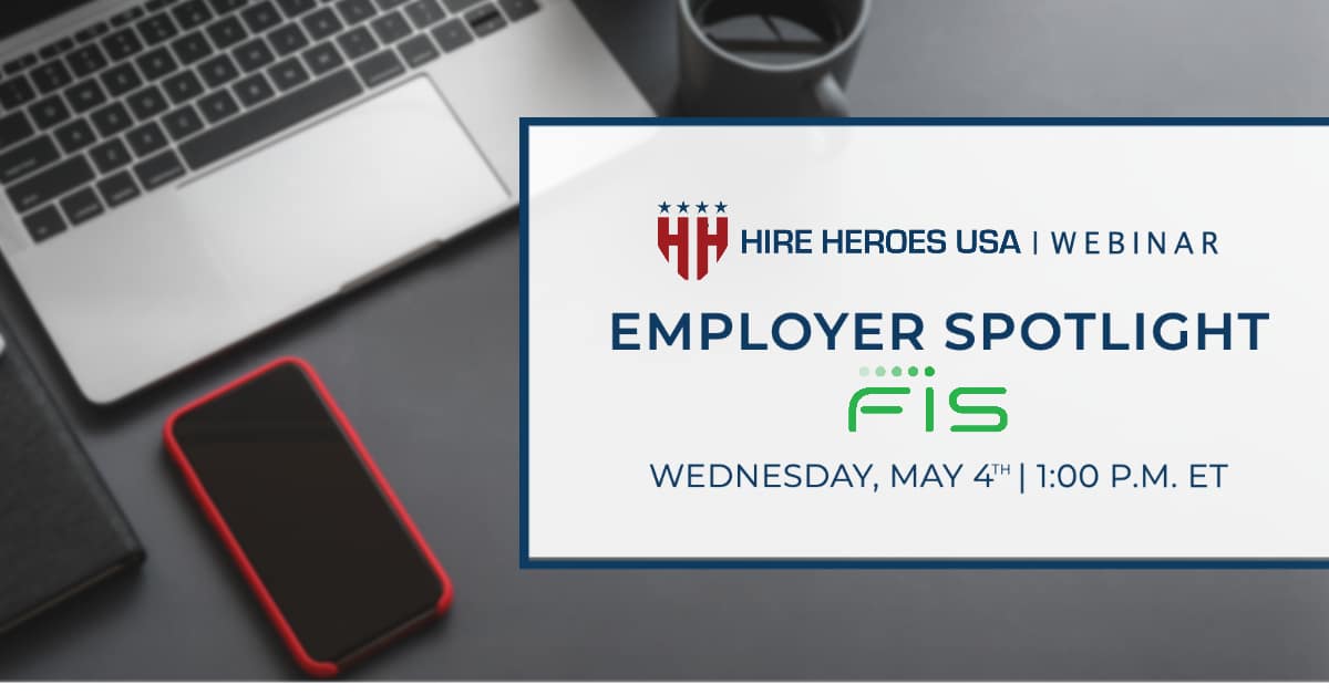 Employer spotlight graphic with banner displaying date and time