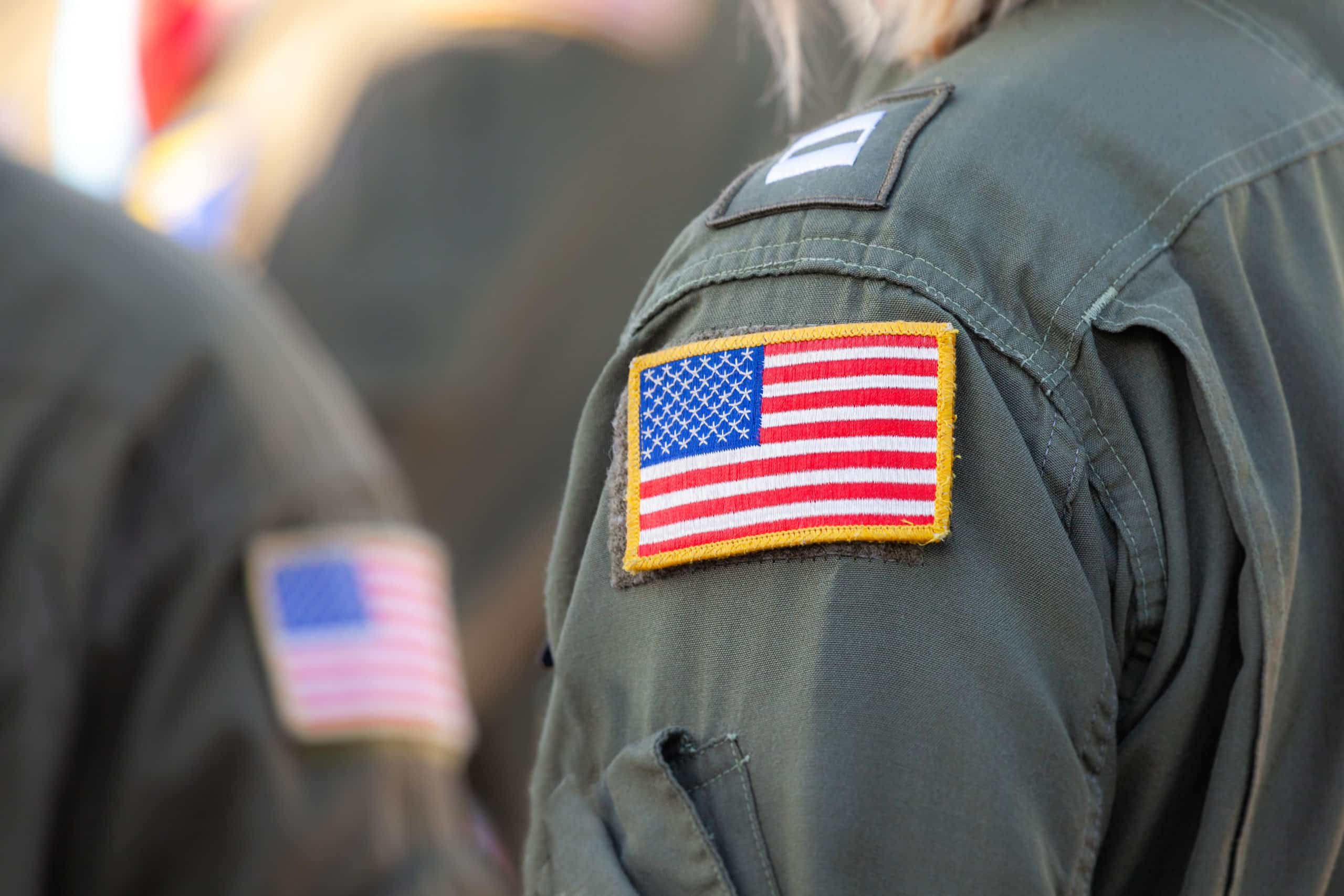 American flag patch on a pilots uniform