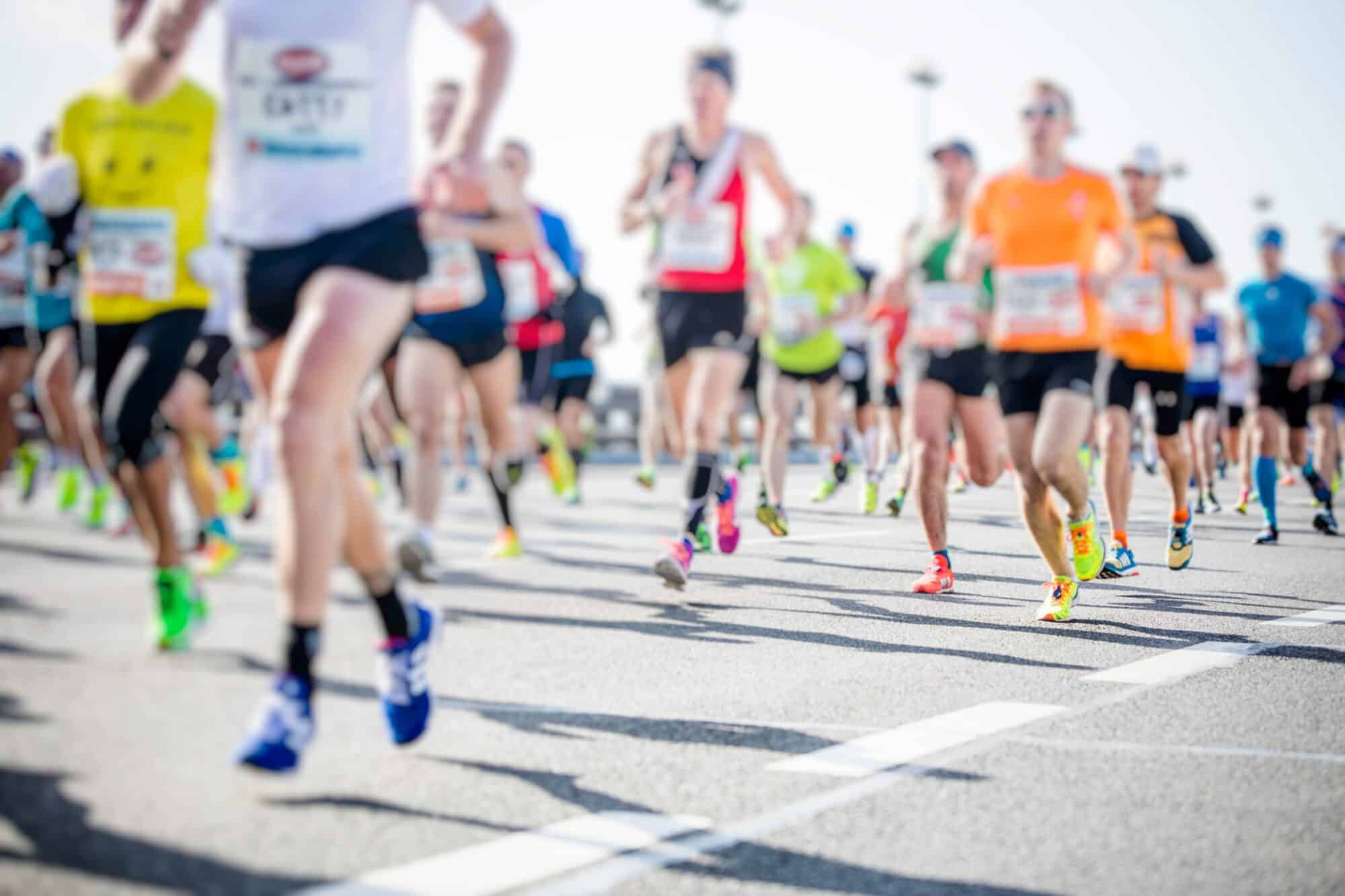 marathon runners in the city