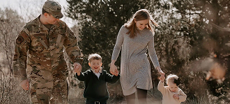 Soldier with family