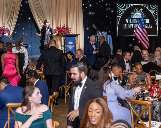 Guests gathered for a Hire Heroes USA Empowerment Gala dinner and program